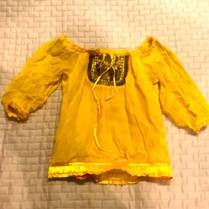 Bebe - Yellow Mesh Blouse